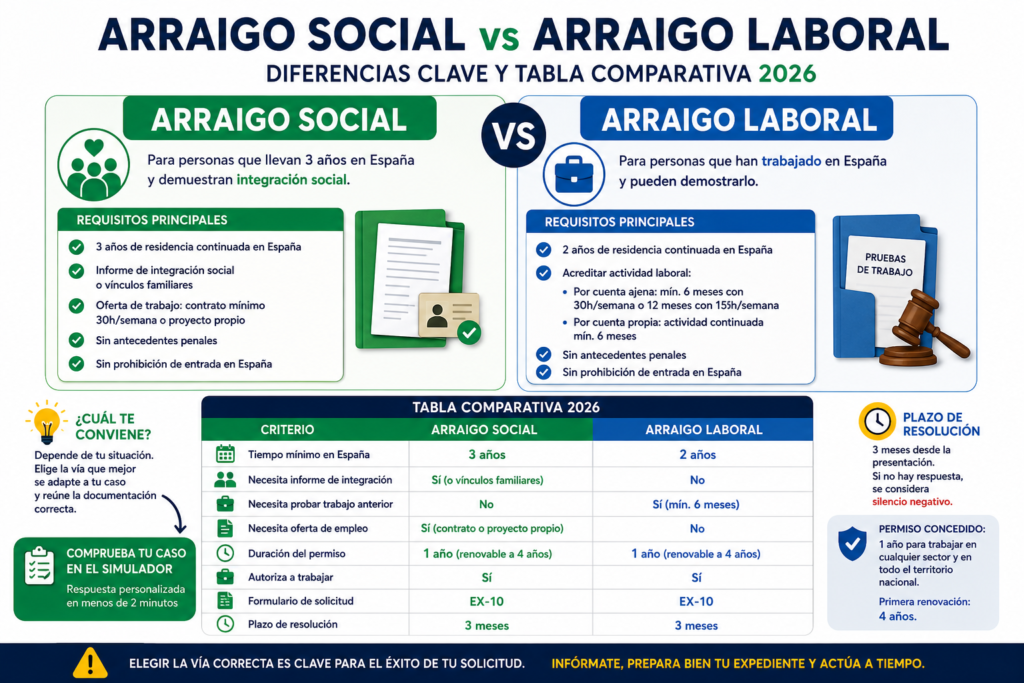 diferencia arraigo social laboral